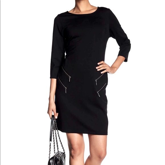 NWT! Nina Leonard 3/4 Ponte Shift Dress size Large - Picture 2 of 10